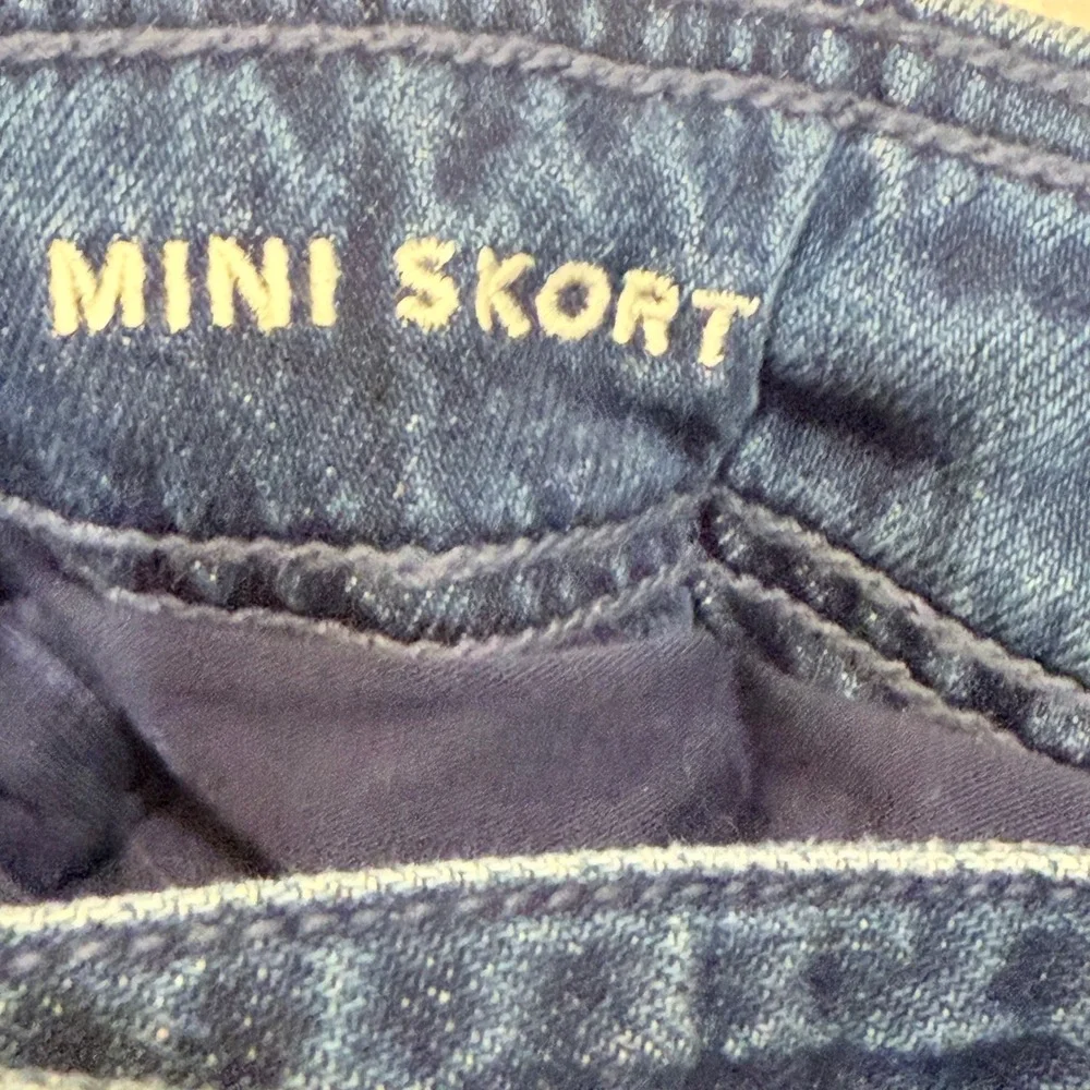 American Eagle Denim Mini Skort Dark Wash Pleated Tie Waist Size 0